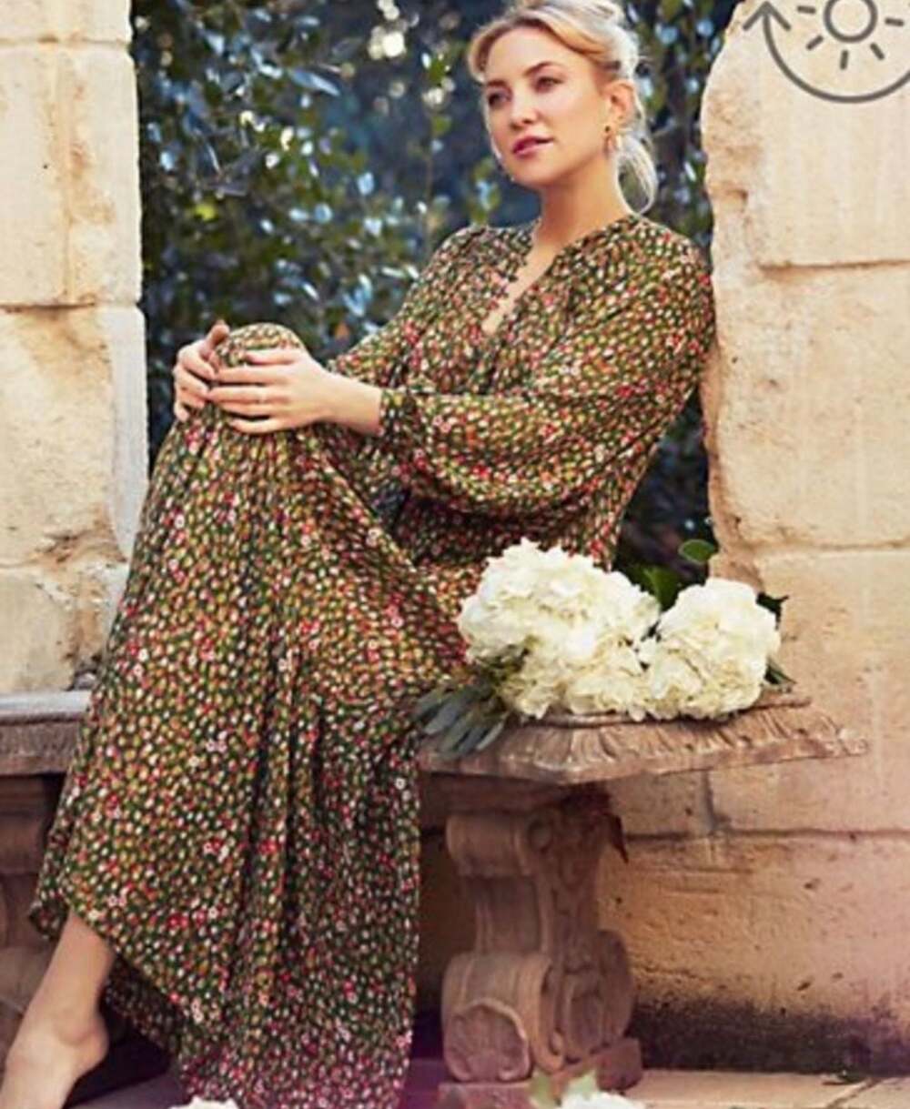 Happy x Nature Women's Floral Long Sleeve Tiered Maxi Dress with Belt W163